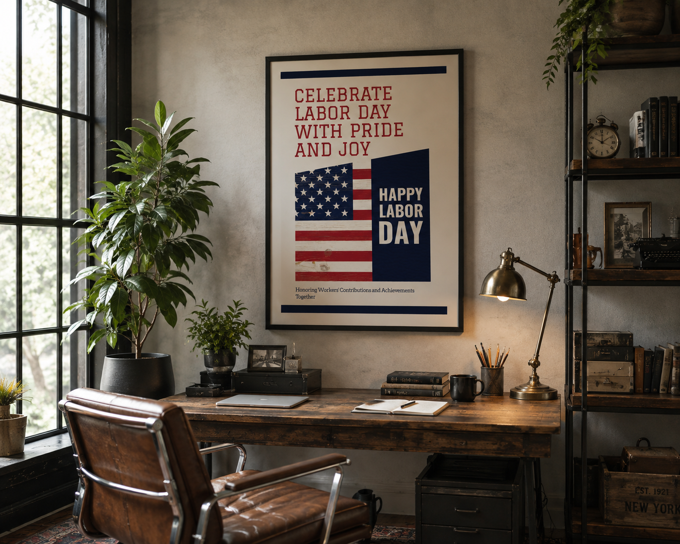 Celebrate the spirit of American workers with this premium Labor Day digital poster. Perfect for events, celebrations, workplace recognition, and patriotic decor poster.