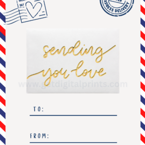 Airmail Valentine’s Day Card Printable – Sending You Love Design