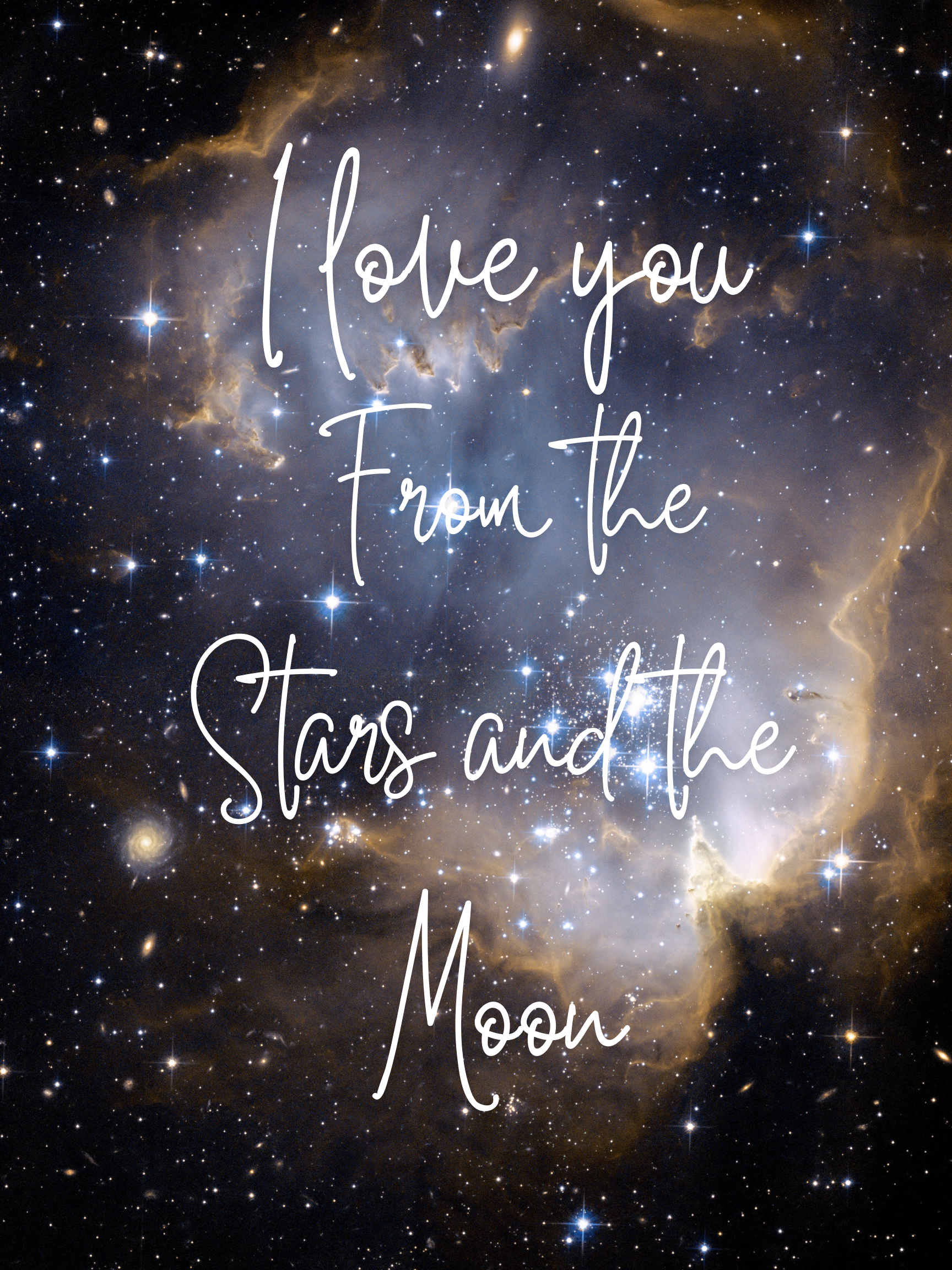 From the Stars to the Moon Love Poster – Romantic Cosmic Wall Art