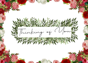 Garden Rose Thinking of You Card – Elegant Floral Sympathy & Appreciation Template