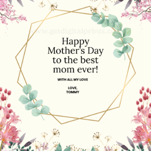 Modern Eucalyptus Wreath Mother’s Day Card – Geometric Minimal Printable
