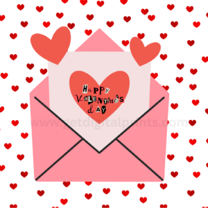 Heart Envelope Valentine’s Day Card Printable – Romantic Love Letter Design