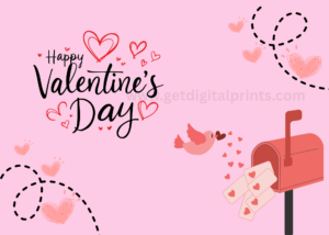 Pink Mailbox Valentine’s Day Card Printable – Cute Romantic Love Card