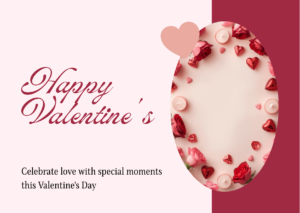 Modern Oval Valentine’s Day Card Printable – Elegant Romantic Design