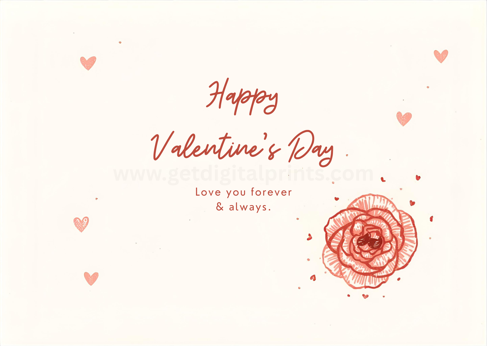 Minimal Romantic Valentine’s Day Card Printable – Love You Forever Design