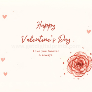 Minimal Romantic Valentine’s Day Card Printable – Love You Forever Design