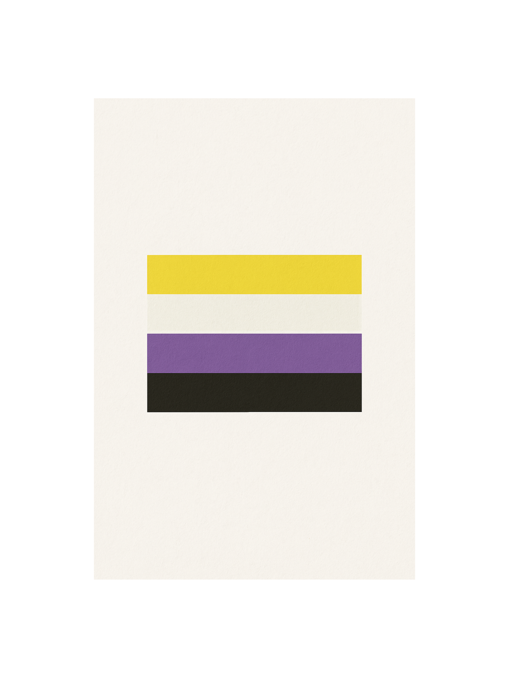 Non-Binary Pride Minimalist Poster (18×24) – Modern Fine Art Flag Print on Soft Neutral Background