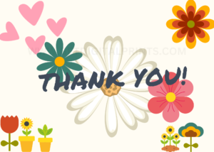 Playful Floral Thank You Card – Cheerful Retro Appreciation Template