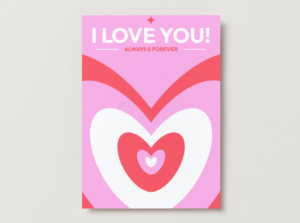 I Love You Printable Wall Art – Always & Forever Heart Design (5x7)