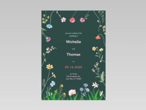 Petite Floral Patterned Wedding Invitation – Delicate Garden Style