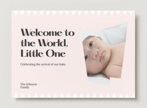 Welcome to the World Baby Announcement Card – Newborn Photo Greeting, Modern Baby Arrival Digital Card