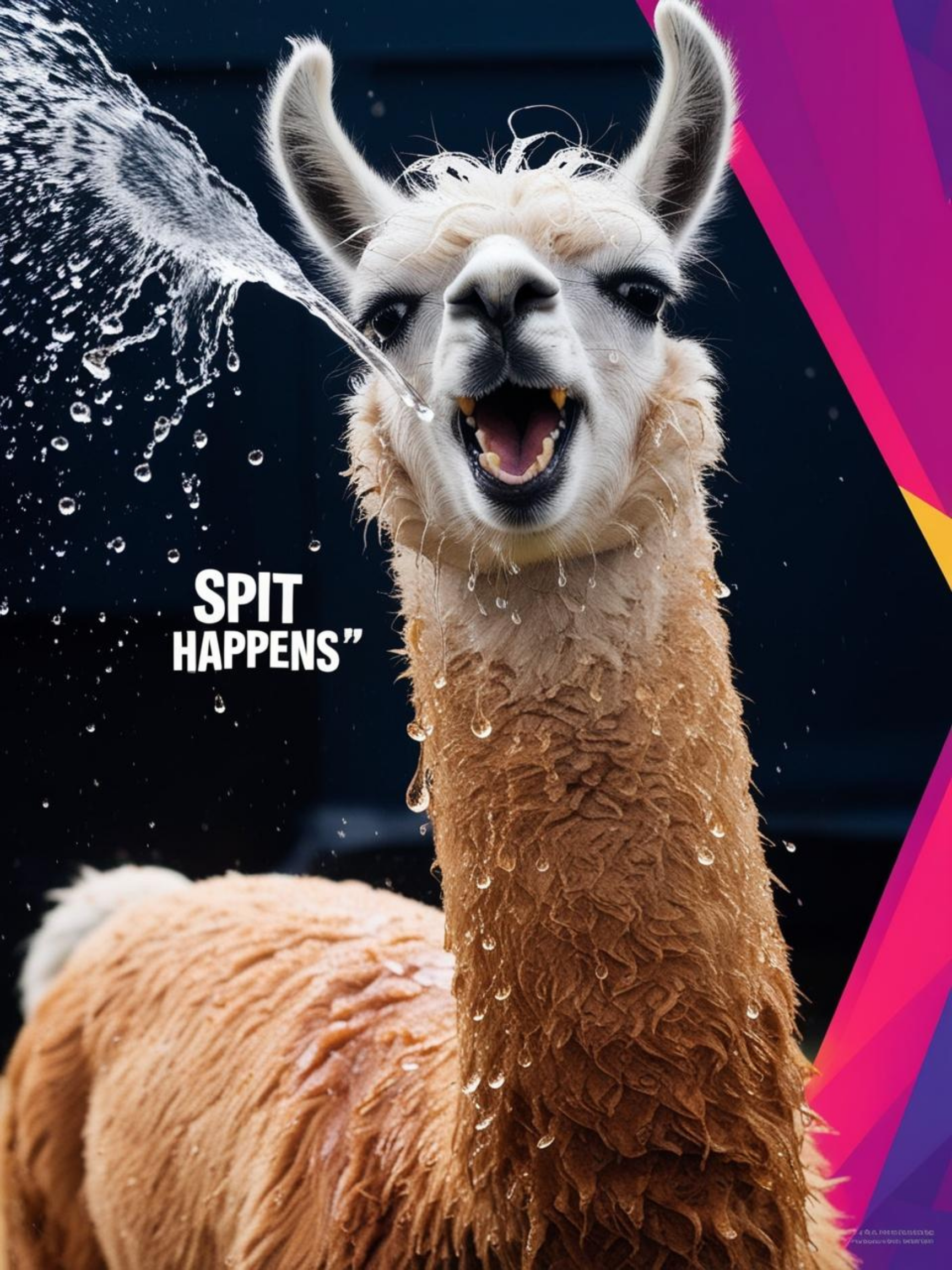 Spit Happens Llama Poster