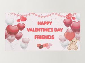 Happy Pink Valentine’s Day Friends Backdrop