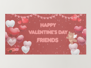 Happy Red Valentine’s Day Friends Backdrop