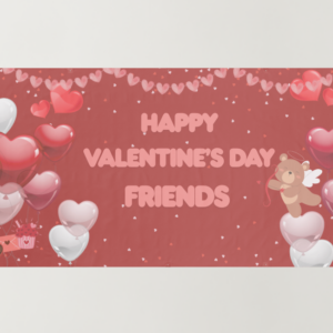 Happy Red Valentine’s Day Friends Backdrop
