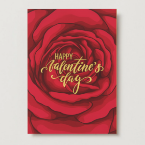 Red Rose Happy Valentine’s Day Printable Card 5×7 – Elegant Floral Digital Download