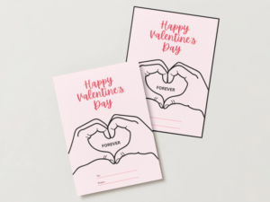 Hand Heart Valentine’s Day Card Printable – Forever Love Design