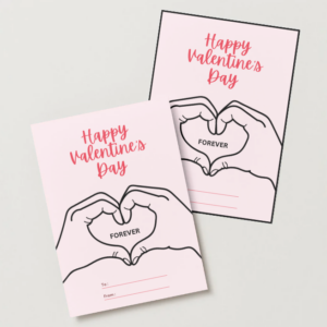 Hand Heart Valentine’s Day Card Printable – Forever Love Design
