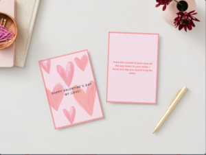 Painted Hearts Valentine’s Day Card Printable – Artistic Romantic Design