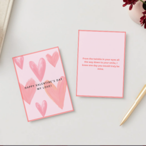 Painted Hearts Valentine’s Day Card Printable – Artistic Romantic Design