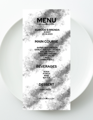 Charcoal Mist Event Menu Template