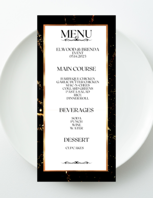 Midnight Sparkle Event Menu Template