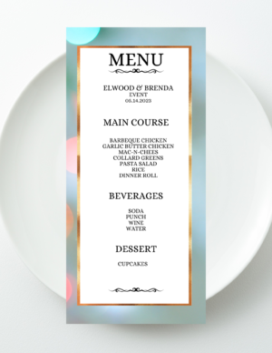 Pastel Glow Event Menu Template