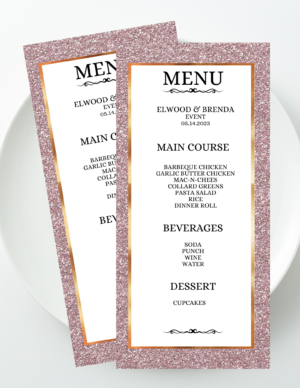 Rose Luxe Event Menu Template