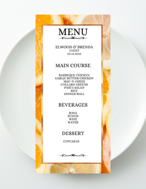 Citrus Glow Event Menu Template
