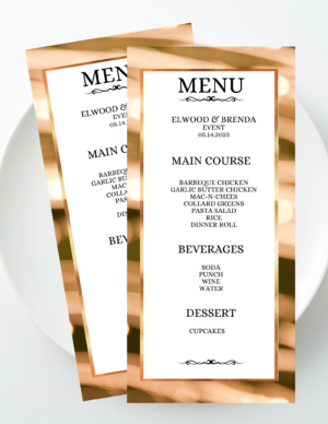 Golden Lights Event Menu Template