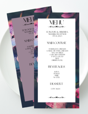 Mauve Garden Event Menu Template