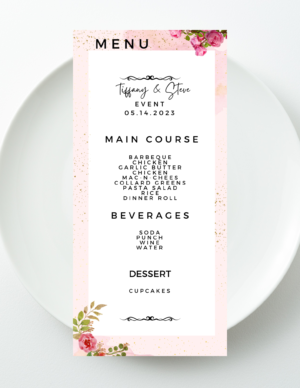 Blush Garden Event Menu Template