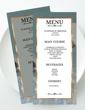 Golden Quartz Event Menu Template