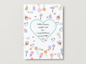 Rattles and Giggles New Baby Printable Card | Sweet Baby Announcement