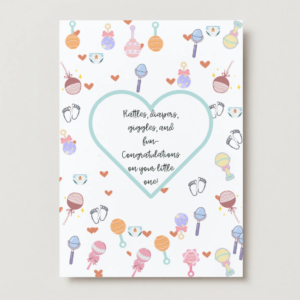 Rattles and Giggles New Baby Printable Card | Sweet Baby Announcement
