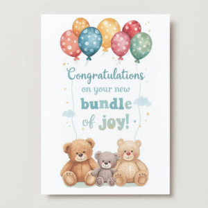 Bundle of Joy Baby Card Printable | Congratulations New Baby Digital Download