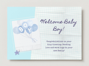 Welcome Baby Boy Printable Card | Newborn Congratulations Digital Card