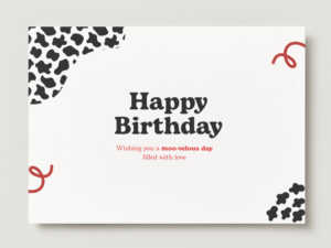 Funny Cow Print Birthday Card