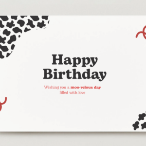Funny Cow Print Birthday Card