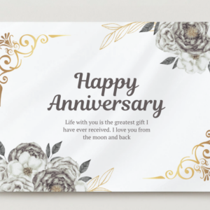 Happy Anniversary Elegant Floral Frame Card