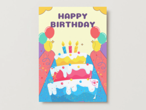 Happy Birthday Cake Celebration Card