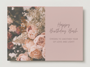 Happy Birthday Floral Portrait Card