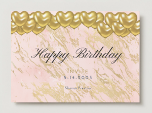 Happy Birthday Gold Balloons Card