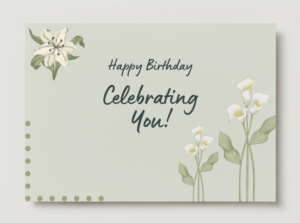 Happy Birthday Lily Design Card