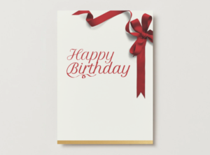 Happy Birthday Ribbon Accent Card