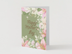 Sage Blossom Frame Mother’s Day Card – Elegant Botanical Printable