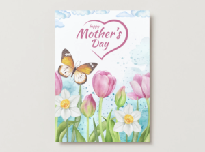 Butterfly Garden Mother’s Day Card – Watercolor Tulip Printable
