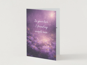 Romantic Purple Love Card – “In Your Love, I Found My Purple Rain” Printable Card
