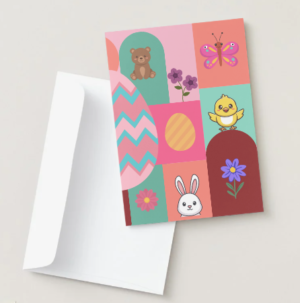 Cute Easter Bunny Card – Hoppy Easter Egg & Spring Animal Greeting Card