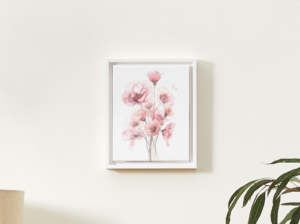Minimal Pink Floral Bouquet Wall Art – Soft Watercolor Botanical Printable Wall Art (Modern Aesthetic Decor)